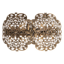 画像をギャラリービューアに読み込む, アンティーク調のレースメタルの曲線が美しいヘアバレッタ