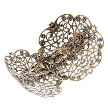画像をギャラリービューアに読み込む, アンティーク調のレースメタルの曲線が美しいヘアバレッタ