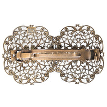 画像をギャラリービューアに読み込む, アンティーク調のレースメタルの曲線が美しいヘアバレッタ