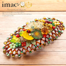 画像をギャラリービューアに読み込む, 上質なボヘミアングラスをあしらい、高級感あふれるバレッタ