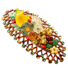 画像をギャラリービューアに読み込む, 上質なボヘミアングラスをあしらい、高級感あふれるバレッタ