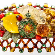 画像をギャラリービューアに読み込む, 上質なボヘミアングラスをあしらい、高級感あふれるバレッタ