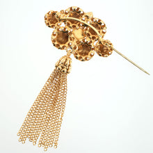 画像をギャラリービューアに読み込む, ピンクとネイビーのスワロフスキークリスタルをふんだんにあしらったブローチ