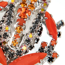 画像をギャラリービューアに読み込む, ブローチ ラインストーン ボヘミアングラス オレンジ フロッグ 143661