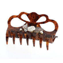 画像をギャラリービューアに読み込む, 花モチーフの白蝶貝(マザーオブパール)の上品な光沢が美しいクリップ「ガーデン」