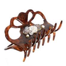 画像をギャラリービューアに読み込む, 花モチーフの白蝶貝(マザーオブパール)の上品な光沢が美しいクリップ「ガーデン」