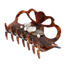 画像をギャラリービューアに読み込む, 花モチーフの白蝶貝(マザーオブパール)の上品な光沢が美しいクリップ「ガーデン」