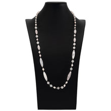 画像をギャラリービューアに読み込む, 上品なピンクが美しいローズクォーツのロングネックレス