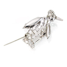 画像をギャラリービューアに読み込む, スワロフスキークリスタルをあしらったペンギンモチーフのブローチ