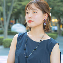 画像をギャラリービューアに読み込む, 漆黒のオニキスが美しいロングネックレス