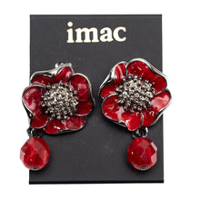 Load image into Gallery viewer, イヤリング 七宝 ボヘミアングラス レッド フラワー 147897