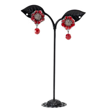 Load image into Gallery viewer, イヤリング 七宝 ボヘミアングラス レッド フラワー 147897