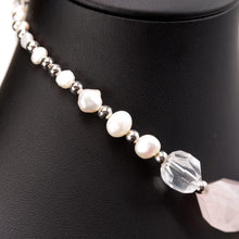 画像をギャラリービューアに読み込む, ターコイズ、ローズクォーツ、ジェイド、アメシスト、アラゴナイト、クォーツ、淡水パールの7種類のストーンが魅惑的なネックレス