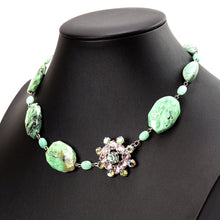 画像をギャラリービューアに読み込む, スワロフスキークリスタルと天然石を組み合わせたネックレス