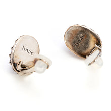 Load image into Gallery viewer, 縞模様が美しいブルーカルセドニーのイヤリング