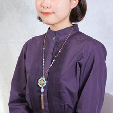 画像をギャラリービューアに読み込む, フラワーモチーフが美しいネックレス