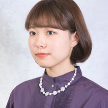 画像をギャラリービューアに読み込む, 天然石ジェイドと淡水パールを組み合わせたショートネックレス