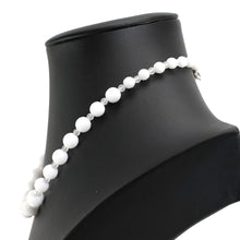 画像をギャラリービューアに読み込む, ファセットカットされた純白のジェイドが美しいロングネックレス