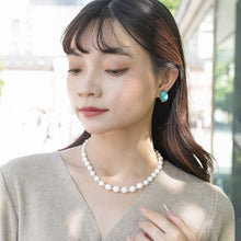 画像をギャラリービューアに読み込む, ファセットカットされた純白のジェイドが美しいロングネックレス