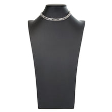 画像をギャラリービューアに読み込む, クリアカラーのラインストーンとメタリックシルバーが絶妙に調和したチョーカー