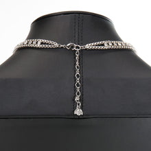 画像をギャラリービューアに読み込む, クリアカラーのラインストーンとメタリックシルバーが絶妙に調和したチョーカー