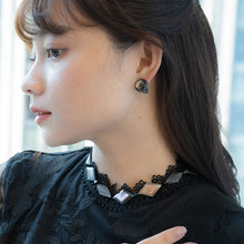 画像をギャラリービューアに読み込む, ネックレス 天然石 黒蝶貝 ブラックアゲート アゲート クォーツ グレー ブラック 39cm 149169