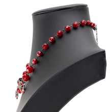 画像をギャラリービューアに読み込む, ネックレス 七宝 ボヘミアングラス レッド フラワー 44cm 149194