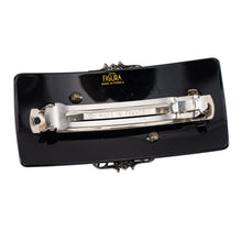 Load image into Gallery viewer, バレッタ ボヘミアングラス レッド グレー ブラック レース 留金8cm 149205