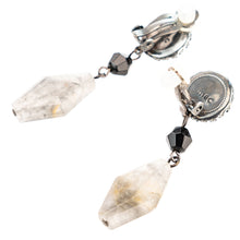 画像をギャラリービューアに読み込む, イヤリング 天然石 アゲート 黒蝶貝 グレー ジオメトリック  149352