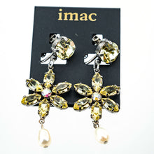 画像をギャラリービューアに読み込む, イヤリング ラインストーン 淡水パール イエロー フラワー 149747