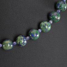 画像をギャラリービューアに読み込む, 繊細で美しい模様を持つアジュールマラカイトのネックレス