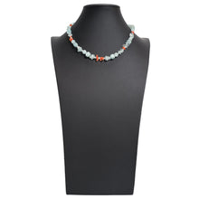 画像をギャラリービューアに読み込む, 上品な淡い水色のアクアマリンにさんごを組み合わせたネックレス