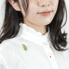 画像をギャラリービューアに読み込む, バッジ 七宝グリーン葉 150074