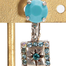 Load image into Gallery viewer, イヤリング ラインストーン ブルー スクエア 150088