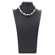 画像をギャラリービューアに読み込む, ネックレス 黒蝶貝 淡水パール グレー オーバル 41cm 150276