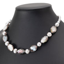 画像をギャラリービューアに読み込む, ネックレス 黒蝶貝 淡水パール グレー オーバル 41cm 150276