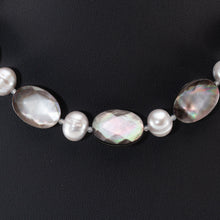 画像をギャラリービューアに読み込む, ネックレス 黒蝶貝 淡水パール グレー オーバル 41cm 150276