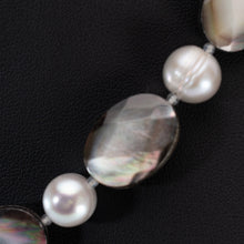 画像をギャラリービューアに読み込む, ネックレス 黒蝶貝 淡水パール グレー オーバル 41cm 150276
