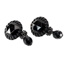 Load image into Gallery viewer, イヤリング ボヘミアングラス ブラック ハンギング 150437