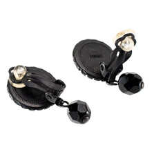 Load image into Gallery viewer, イヤリング ボヘミアングラス ブラック ハンギング 150437