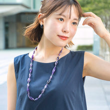 画像をギャラリービューアに読み込む, 様々なフォルムのアメシストを組み合わせたロングネックレス