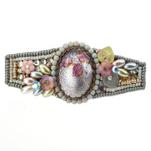 画像をギャラリービューアに読み込む, バレッタ ボヘミアングラス パール パープル ピンク 留金7cm 150596