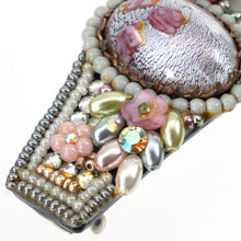 画像をギャラリービューアに読み込む, バレッタ ボヘミアングラス パール パープル ピンク 留金7cm 150596