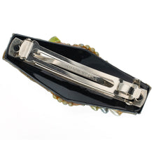 画像をギャラリービューアに読み込む, バレッタ ボヘミアングラス パール パープル ピンク 留金7cm 150596