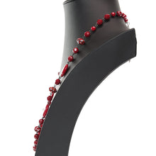画像をギャラリービューアに読み込む, 落ち着いた赤が美しい、ボヘミアングラスのロングネックレス
