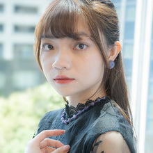 Load image into Gallery viewer, イヤリング 天然石 バイオレットストーン パープル ラウンド 150681