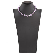 画像をギャラリービューアに読み込む, 天然石アメシストと淡水パールを組み合わせたショートネックレス