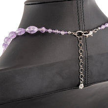 画像をギャラリービューアに読み込む, 天然石アメシストと淡水パールを組み合わせたショートネックレス