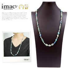 画像をギャラリービューアに読み込む, ライトブルーが美しい天然石のロングネックレス