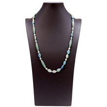 画像をギャラリービューアに読み込む, ライトブルーが美しい天然石のロングネックレス